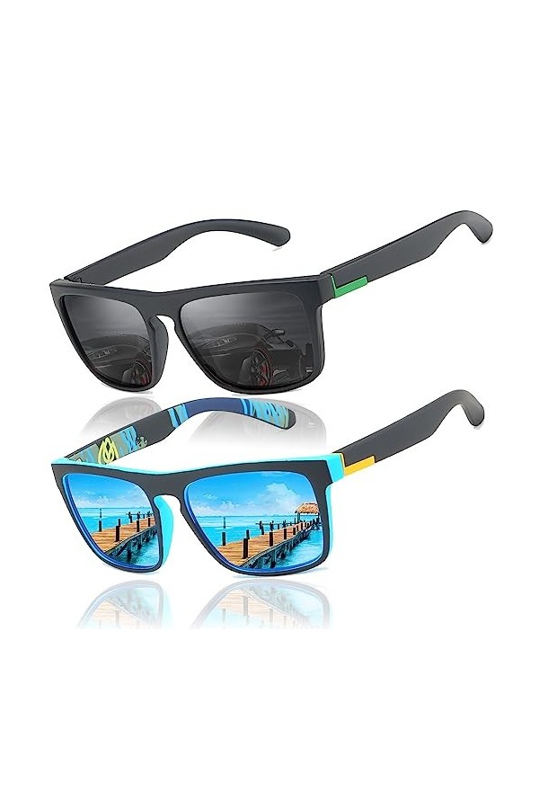 LEDING&BEST Lunettes de Soleil polarisées Homme Femme/Sports de Plein air dété Conduite pêche Alpinisme Lunettes de Soleil H