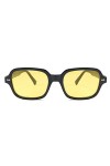 OSAGAMA Vintage Retro Lunettes de soleil pour Femmes Hommes Mode Carré Lunettes de soleil Mode Jaune Teinté