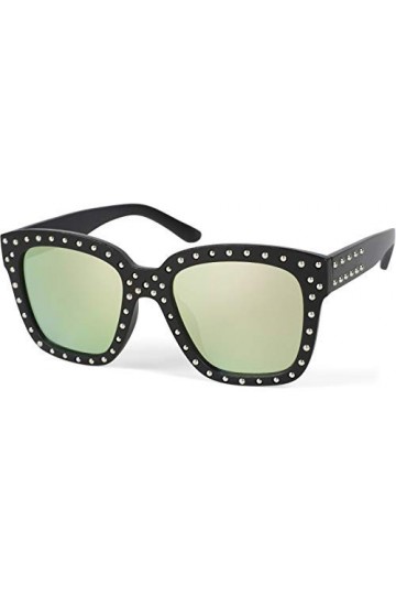 styleBREAKER lunettes de soleil oversize pour femmes avec rivets, verres ovales en polycarbonate et monture en plastique, sty