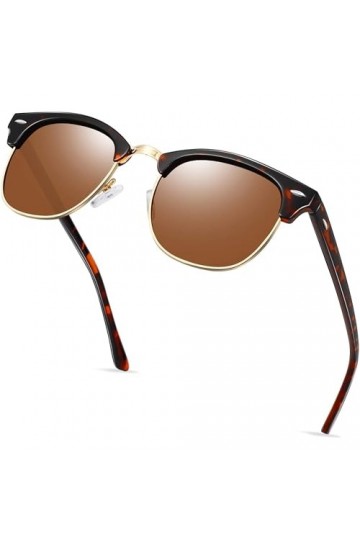 KANASTAL Lunettes de Soleil Polarisées Hommes et Femmes Lunettes de Soleil Demi-Monture Métal Classiques Lunettes de soleil R