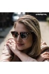 KANASTAL Lunettes de Soleil Polarisées Hommes et Femmes Lunettes de Soleil Demi-Monture Métal Classiques Lunettes de soleil R