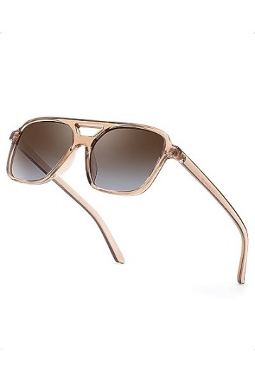 SODQW Lunettes de soleil polarisées pour homme et femme Verres miroir Protection UV400 Lunettes de soleil pilote avec double 