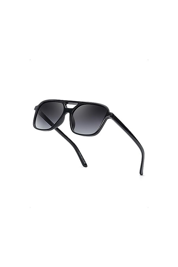 SODQW Lunettes de soleil polarisées pour homme et femme Verres miroir Protection UV400 Lunettes de soleil pilote avec double 