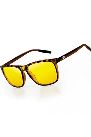 KANASTAL Lunettes Conduite de Nuit pour Homme et Femme Lunettes de Conduite Jaunes Anti Reflets Lunettes de Nuit Fashion