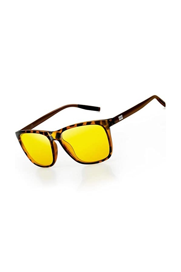 KANASTAL Lunettes Conduite de Nuit pour Homme et Femme Lunettes de Conduite Jaunes Anti Reflets Lunettes de Nuit Fashion
