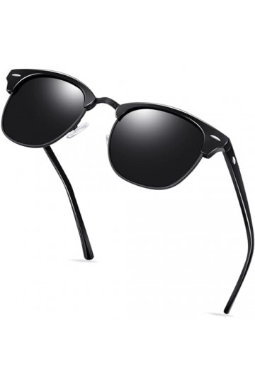 KANASTAL Lunettes de Soleil Polarisées Hommes et Femmes Lunettes de Soleil Demi-Monture Métal Classiques Lunettes de soleil R