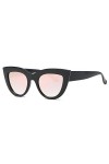 kimorn Œil De Chat Lunettes de Soleil Pour Femmes Plastique Grand Cadre Métal Charnières K0568 Noir&Fumée 
