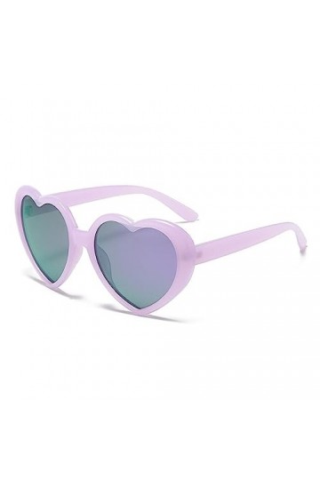 WDZAYXC Lunettes de soleil polarisées surdimensionnées en forme de cœur rétro lunettes mignonnes, protection UV400, Violet/vi
