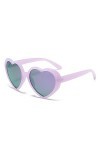 WDZAYXC Lunettes de soleil polarisées surdimensionnées en forme de cœur rétro lunettes mignonnes, protection UV400, Violet/vi
