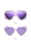 WDZAYXC Lunettes de soleil polarisées surdimensionnées en forme de cœur rétro lunettes mignonnes, protection UV400, Violet/vi