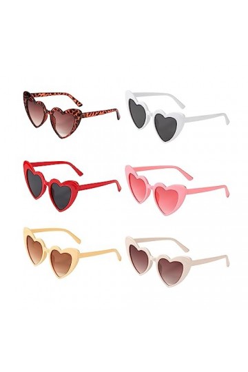 HONGXIN-SHOP Lunettes de Coeur Vintage Lunettes de Soleil en Forme de Coeur Cat Eye Sunglasses pour Fêtes danniversaire Carn