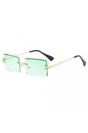 YUELUQU lunettes de soleil rétro sans cadre pour femmes hommes mode rétro Rectangle lunettes carré clair lunettes de soleil 