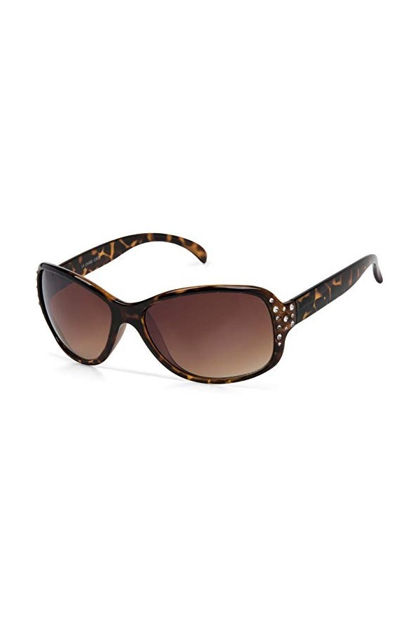 styleBREAKER Lunettes de soleil papillon pour femmes avec strass et dégradé, forme papillon 09020054, couleur:Monture marron 