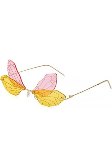 Lunettes de soleil mignonnes sans monture pour femme - Tendance vintage et créative des années 90 - Lunettes disco amusantes 