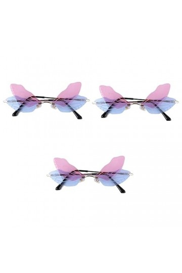 jojofuny 3 Pièces Des Lunettes De Soleil Lunettes De Soleil De Quai Pour Femmes Lunettes De Soleil En Forme Daile De Libellu