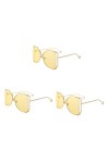 NIYANGLE 2 Pièces Femmes Lunettes De Soleil Lunettes De Soleil À La Mode Pour Les Femmes Accessoires De Plage Pour Les Femmes