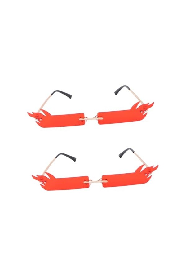 Didiseaon 2 Pièces Lunettes Drôles Lunettes De Maquillage Lunettes De Soleil Déguisées Lunettes Sans Monture Lunettes Rétro L