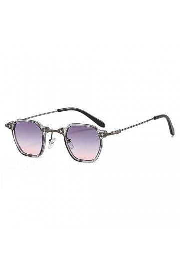 MUTYNE Lunettes de soleil rondes femmes hommes Punk dégradés lentille alliage métal cadre luxe mode lunettes de soleil, C06 m