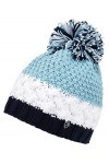 Ziener Issogi Bonnet à Pompon pour Femme en martelé Taille Unique Bleu Hivernal.