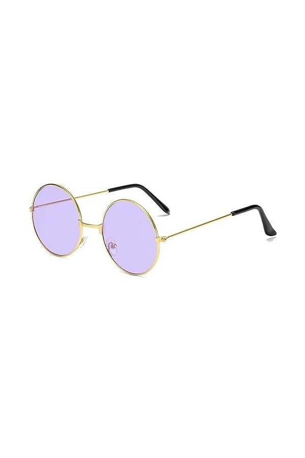 HPIRME Lunettes de soleil carrées homme femme petit cadre polygone lunettes de soleil métal vintage rétro octogone, B, taille