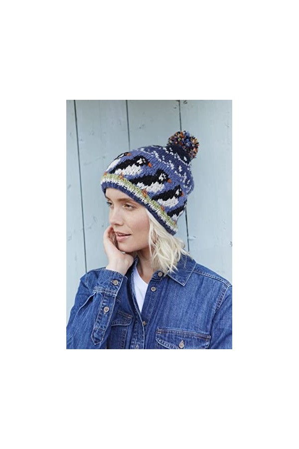 Pachamama Circus of Puffins Bonnet en laine Bleu