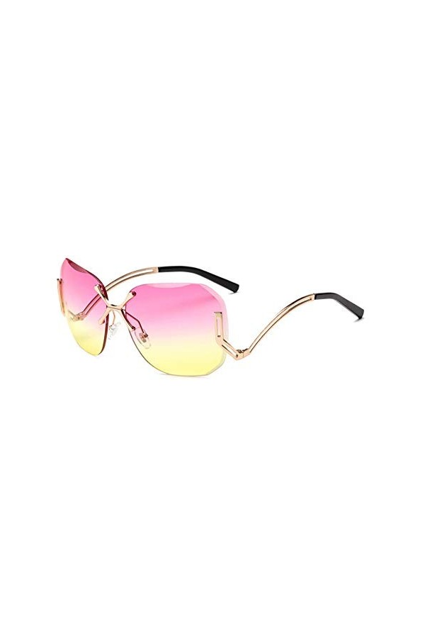 TYJYTM Lunettes de Soleil Roses sans Monture Hommes Femmes Lunettes de Soleil Big Frame Lunettes de Soleil Sexy surdimensionn