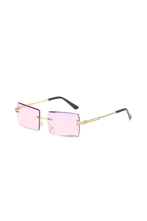 MUTYNE Lunettes de soleil rectangulaires sans monture pour femmes mode lunettes carrées sans cadre pour hommes lunettes UV400