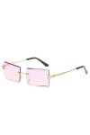 MUTYNE Lunettes de soleil rectangulaires sans monture pour femmes mode lunettes carrées sans cadre pour hommes lunettes UV400