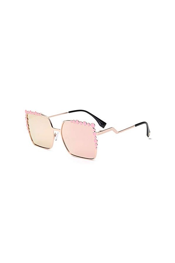 TYJYTM Lunettes de Soleil carrées fraîches Hip Hop Femmes Miroir Lunettes de Soleil Dame Plate Lunettes surdimensionnées