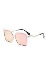 TYJYTM Lunettes de Soleil carrées fraîches Hip Hop Femmes Miroir Lunettes de Soleil Dame Plate Lunettes surdimensionnées