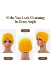 Lot de 6 turbans pour femme en jersey stretch turban africain pour femme - Bandeau doux - Nœud - Mode plissé - Bonnet, multic