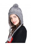 FANCET Bonnet à Pompons pour Femme - Gris - Medium