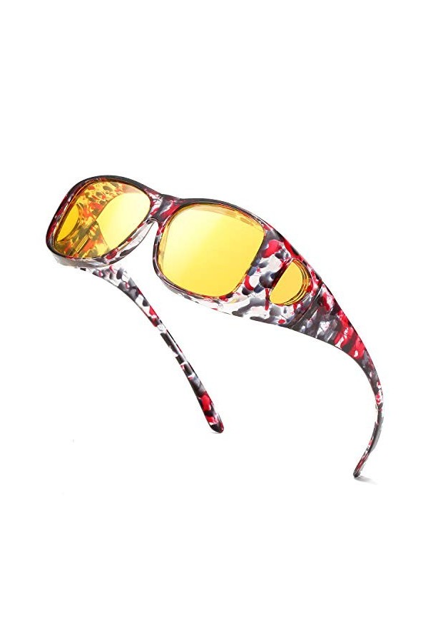 Enafad Lunettes de soleil polarisées pour femme, monture ronde avec protection UV, Monture Z-coffee - Verres miroir violets, 