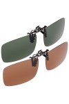 H&S Surlunettes de Soleil Clips avec Verres Polarisés - 2 Paires - Lunettes Polarisantes en Métal Antireflets - Clip Solaire 