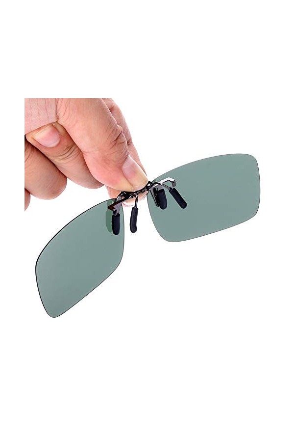 H&S Surlunettes de Soleil Clips avec Verres Polarisés - 2 Paires - Lunettes Polarisantes en Métal Antireflets - Clip Solaire 