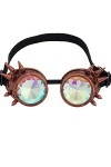 OMGREAT Lunettes kaléidoscope pour Raves Steampunk Lunettes avec Prisme Arc-en-ciel Diffraction Verres Cristal