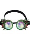 Lunettes de raves avec lentille en verre cristal arc-en-ciel, lunettes kaléidoscope, lunettes funky prisme steampunk pour cos