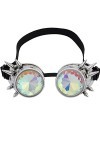 Lunettes kaléidoscope pour Raves Trippy Psychédélique Steampunk Lunettes avec Prisme Arc-en-ciel Diffraction Cristal Verres