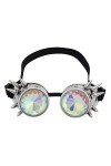 Lunettes kaléidoscope pour Raves Trippy Psychédélique Steampunk Lunettes avec Prisme Arc-en-ciel Diffraction Cristal Verres