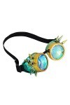 Lunettes de Raves avec lentille en verre cristal arc-en-ciel - Lunettes kaléidoscope funky prisme steampunk pour cosplay fête