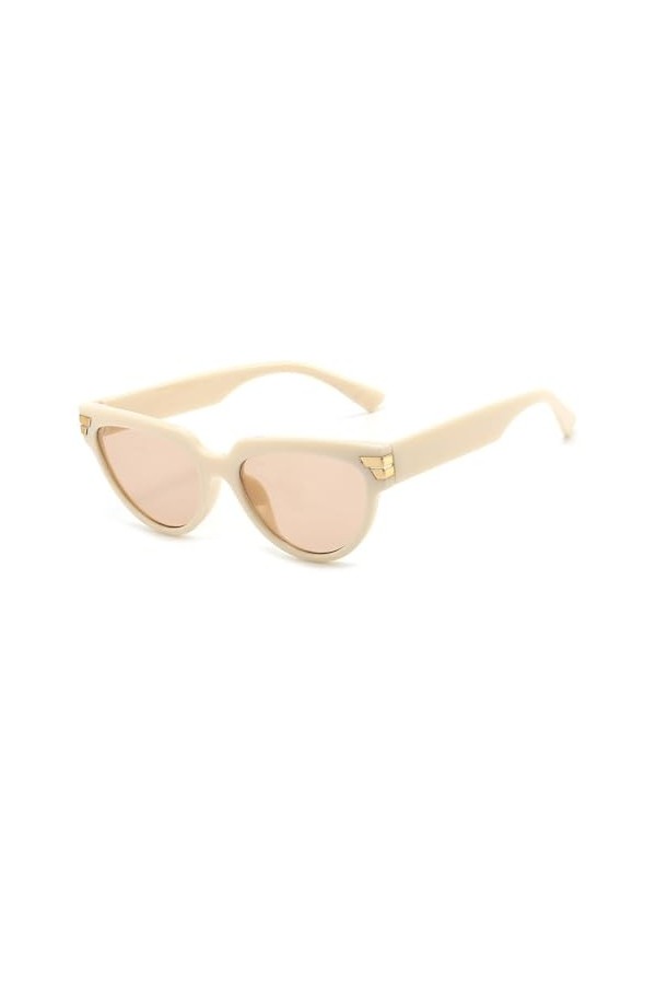 HPIRME Lunettes de Soleil Oeil de Chat Femmes Vintage Lunettes de Soleil Oeil de Chat Noir Femme Petite Monture Couleur Trans