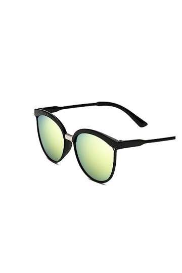 ERICAT Lunettes de soleil noires lunettes de soleil for femme couleur lentille miroir dame lunettes de soleil Color : Gold L