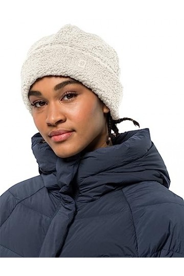 Jack Wolfskin High Curl Beanie W Bonnet Femme, Cotton White, m