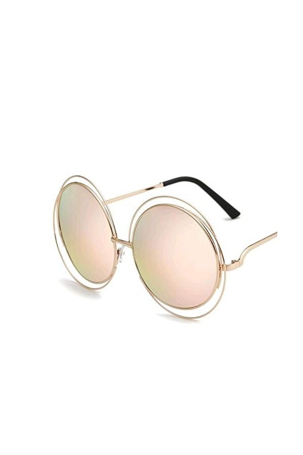 EDCPLM Lunettes De Soleil Femmes Plus Récentes Lunettes De Soleil Rondes Surdimensionnées pour Les Femmes Conduite Miroir Lun