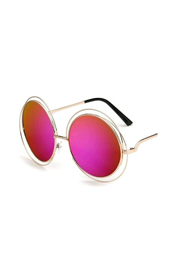 EDCPLM Lunettes De Soleil Femmes Plus Récentes Lunettes De Soleil Rondes Surdimensionnées pour Les Femmes Conduite Miroir Lun