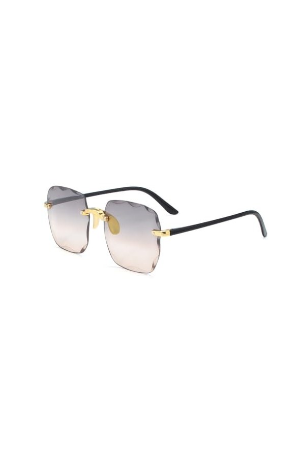MUTYNE Lunettes de Soleil pour Femmes Dames Lunettes de Soleil sans Monture Lentille de Coupe de Diamant Nuances docéan Lune