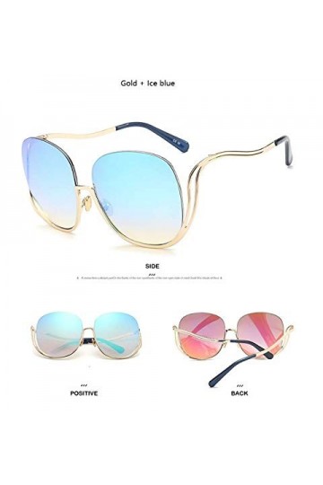 YUFUD Lunette de Soleil Lunettes de Soleil Gradient sans Monture Femmes Lunettes de Soleil Rondes surdimensionnées Dames Grad