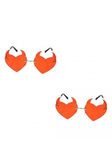 SOIMISS 2 Paires Lunettes De Fête Lunettes Dhalloween Lunettes De Soleil Coeur Sans Monture Lunettes De Soleil Accessoires P