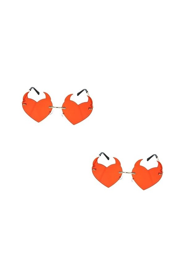 SOIMISS 2 Paires Lunettes De Fête Lunettes Dhalloween Lunettes De Soleil Coeur Sans Monture Lunettes De Soleil Accessoires P
