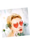 SOIMISS 2 Paires Lunettes De Fête Lunettes Dhalloween Lunettes De Soleil Coeur Sans Monture Lunettes De Soleil Accessoires P